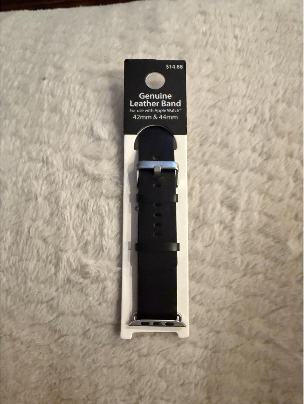 Manilla De Piel Para Apple Watch 42 Mm & 44 Mm Nueva De Color Negro - Picture 1 of 3